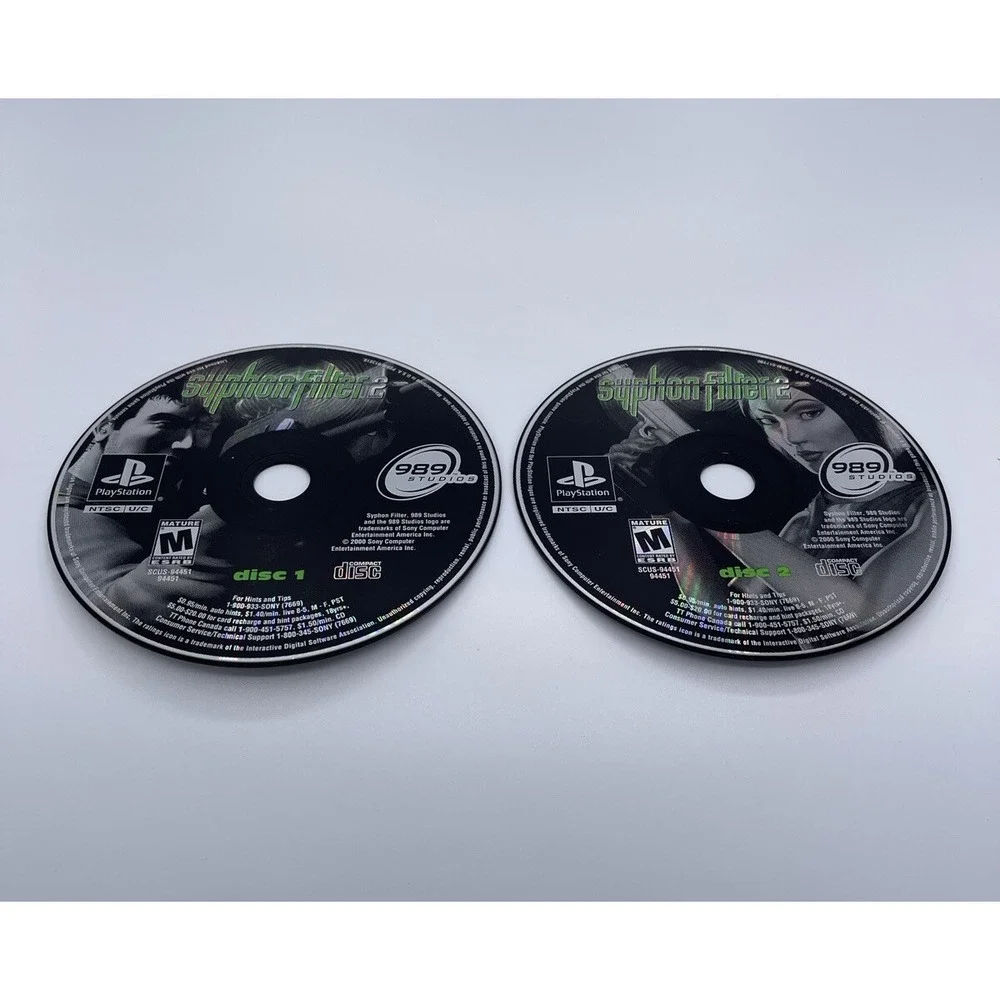 Syphon Filter 2 (Sony PlayStation 1 PS1) TESTED- DISCS‎ ONLY #4442